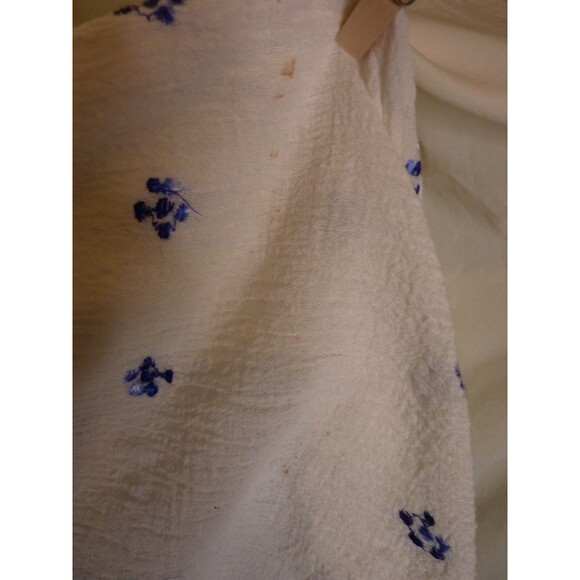 VTG 70's India-Boho-Hippie Style-100% Cotton-Gauze Embroidered Floral Top-sz S - Picture 5 of 8